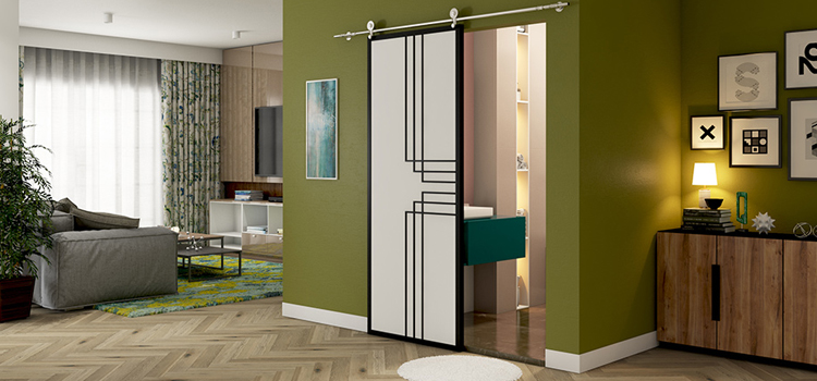sliding bathroom door installation in Iona
